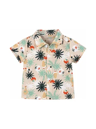 Chemise Beige/Bleu Garçon P'tit Mome Jungle 1