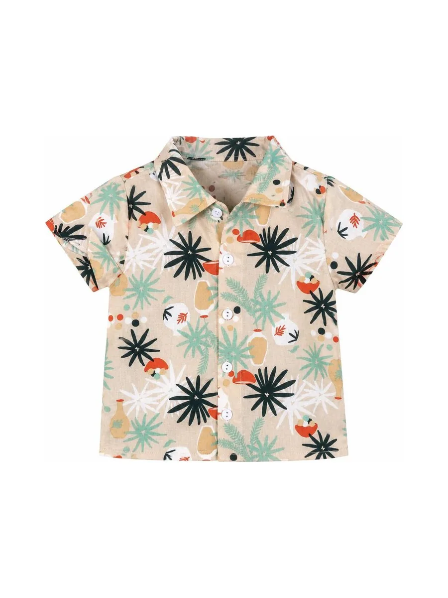 Chemise Beige/Bleu Garçon P'tit Mome Jungle 2