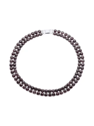 Collier 2 Rangs Véritables Perles d'Eau Douce Boutons 3-4 mm — Argent 925 Millièmes — 40 cm 1