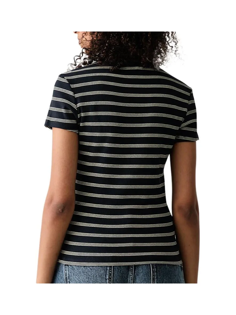 T-shirt Noir/Blanc Femme Tommy Hilfiger Slim 3