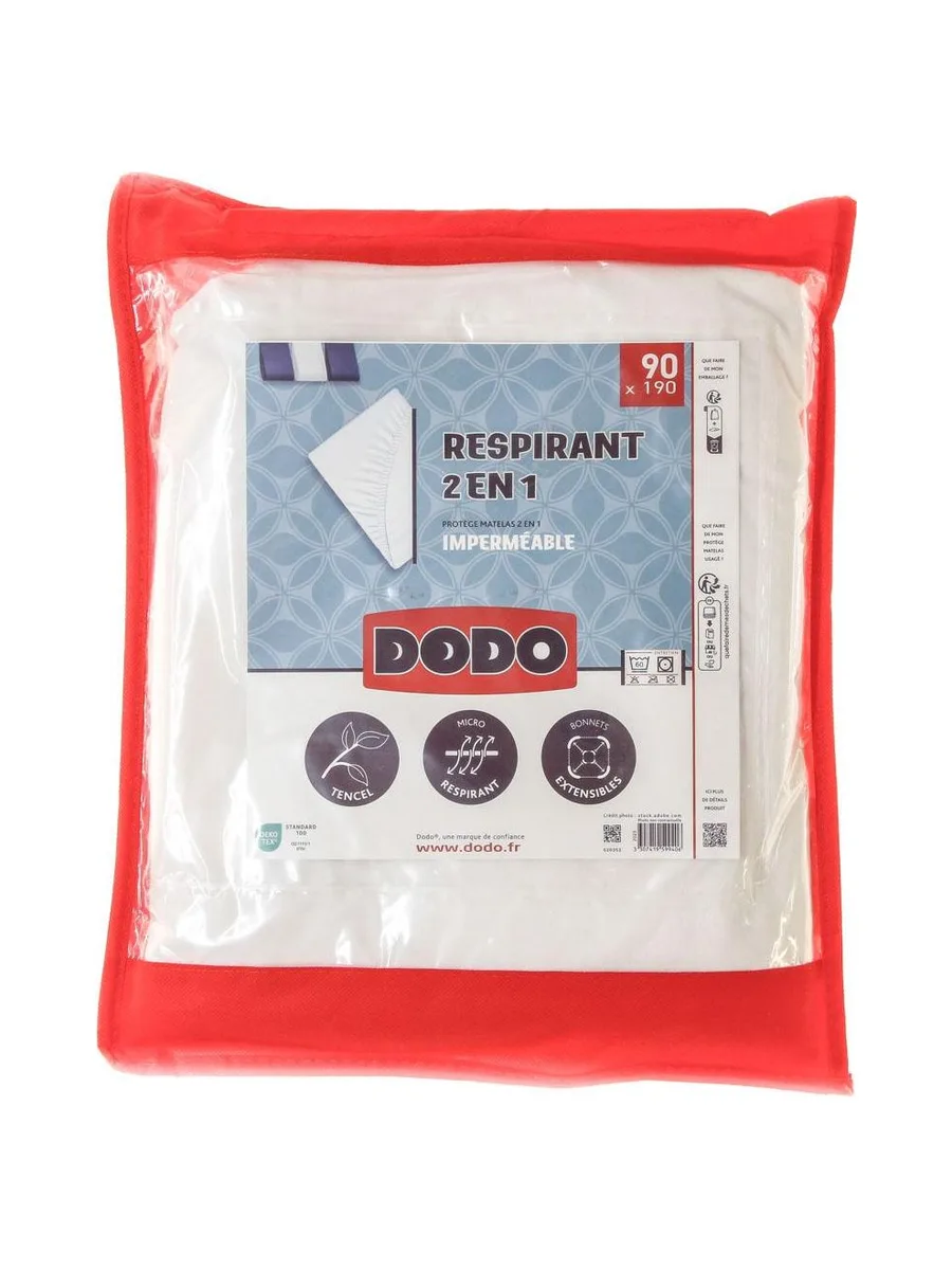 Protège Matelas Imperméable Blanc Dodo 90x190cm 1