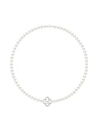 Collier Véritables Perles d'Eau Douce Semi-Rondes 6-7 mm — Argent 925 Millièmes — 45 cm 3