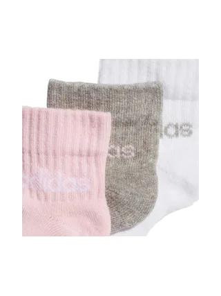 X3 Paires de Chaussettes Blanc/Rose/Gris Fille Adidas Kids 2