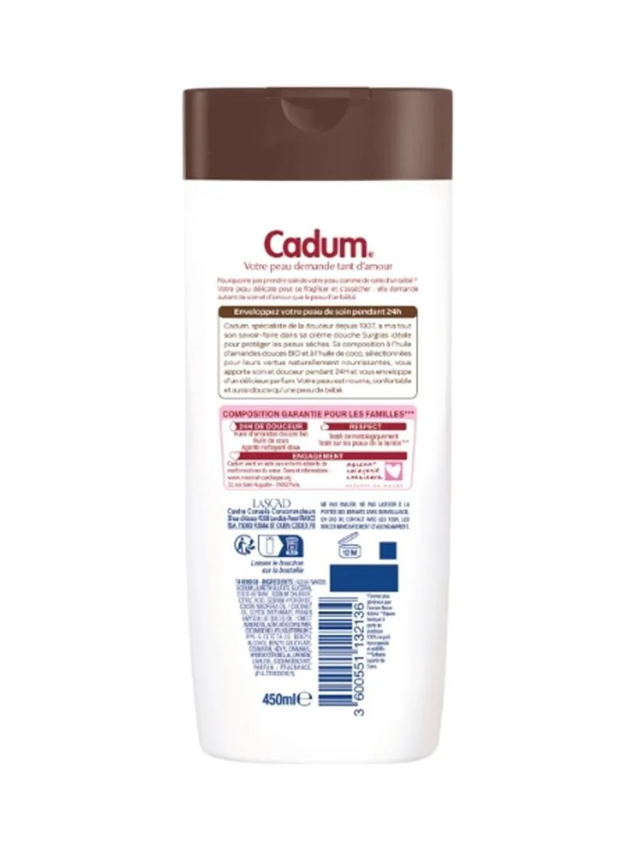 Crème Douche Surgras Huile de Coco Cadum 450ml 3