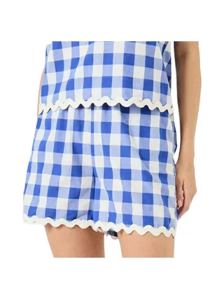 Short Vichy Bleu/Blanc Femme YAS Yaslura 1
