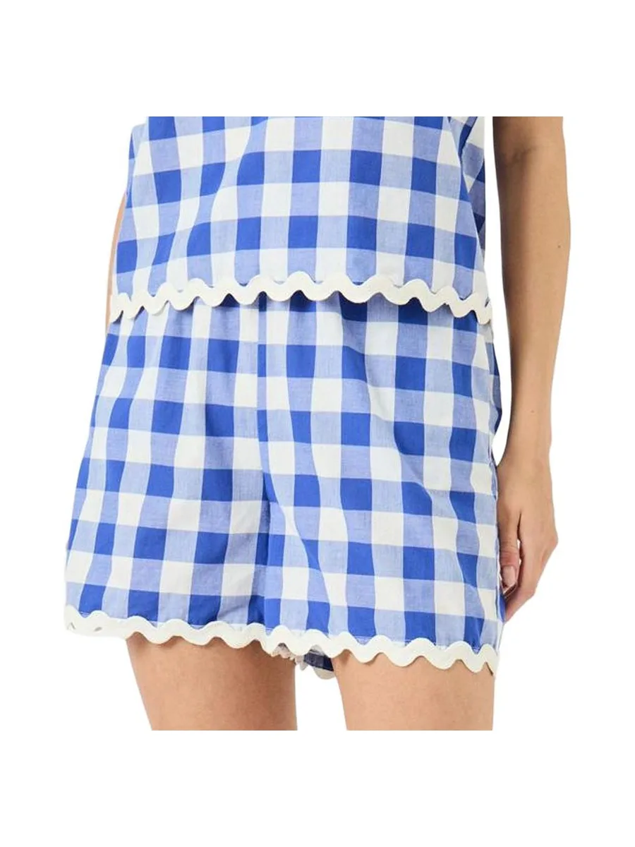 Short Vichy Bleu/Blanc Femme YAS Yaslura 2
