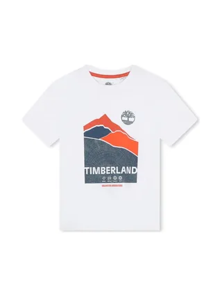 T-Shirt Blanc Garçon Junior Timberland T60090 1