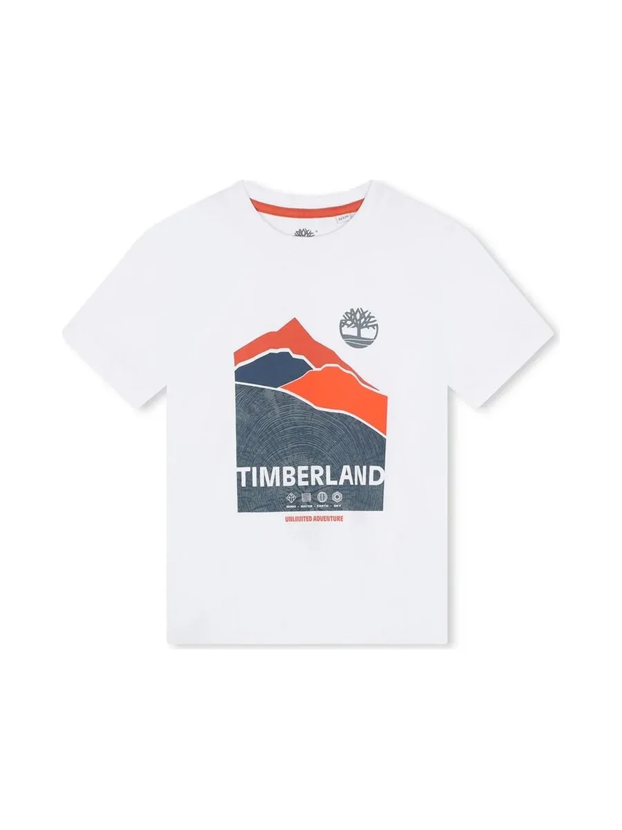 T-Shirt Blanc Garçon Junior Timberland T60090 1
