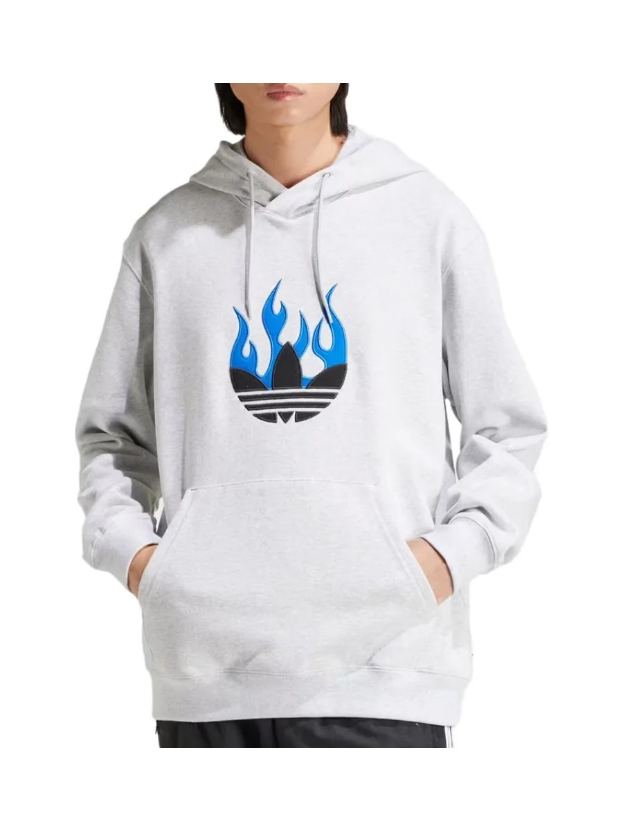 Sweat Gris Homme Adidas Graphic Flames 1