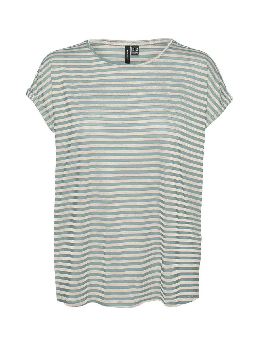 T-shirt Blanc/Vert Femme Vero Moda Mava 4