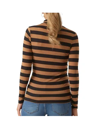 T-shirt Manches Longues Orange/Noir Femme Mamalicious Nellie 2