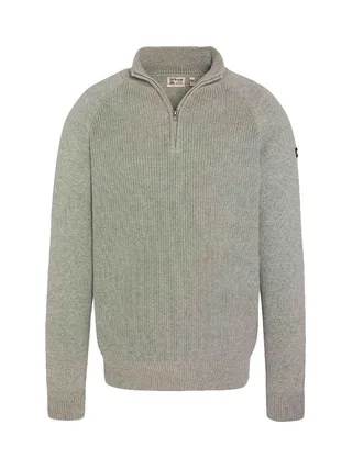 Pull 1/4 zip Gris Homme Schott Plali 1