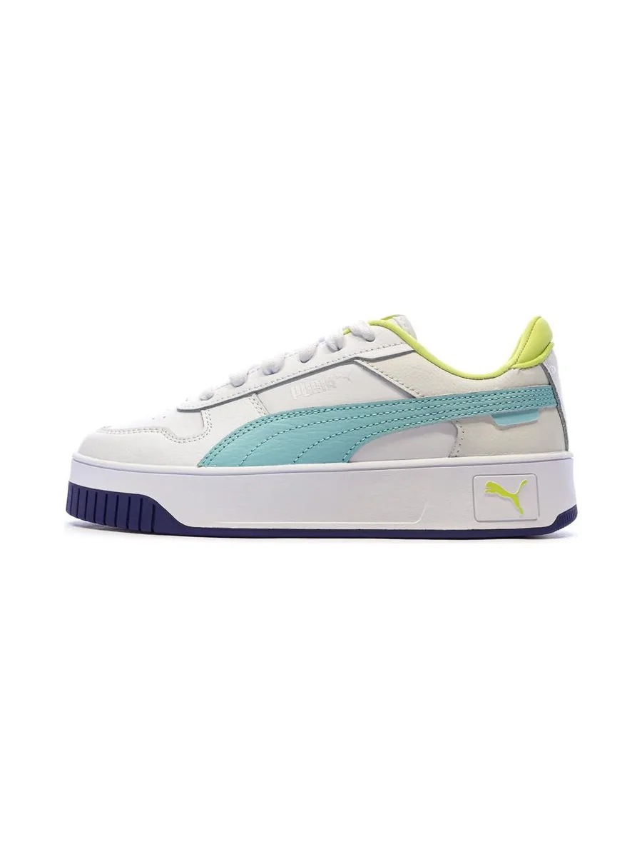 Baskets Blanc/Vert Femme Puma Carina 1
