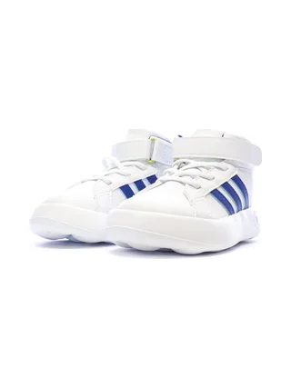 Baskets Blanches/Bleu Garçon Adidas Grand Court Mid 6