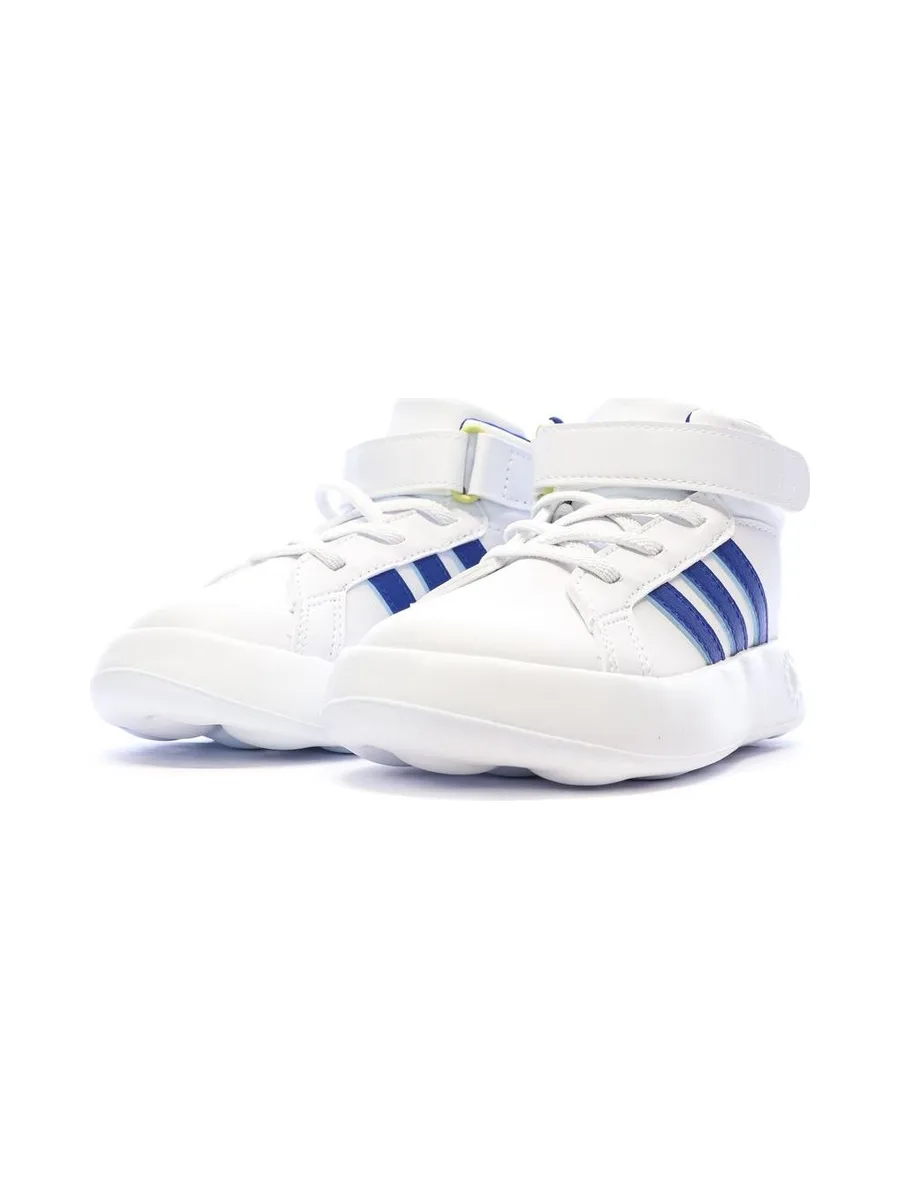 Baskets Blanches/Bleu Garçon Adidas Grand Court Mid 6