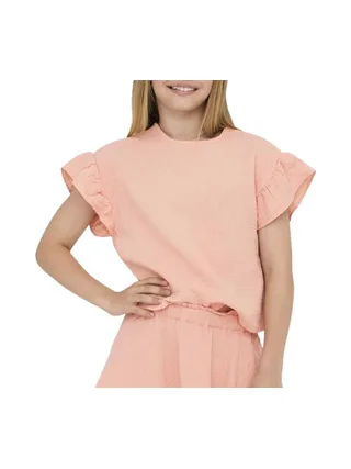 T-Shirt Orange Fille Kids ONLY Kogthyra 1