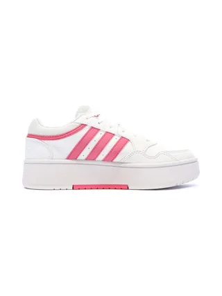 Baskets Blanches/Roses Femme Adidas Hoops 3.0 Bold 2
