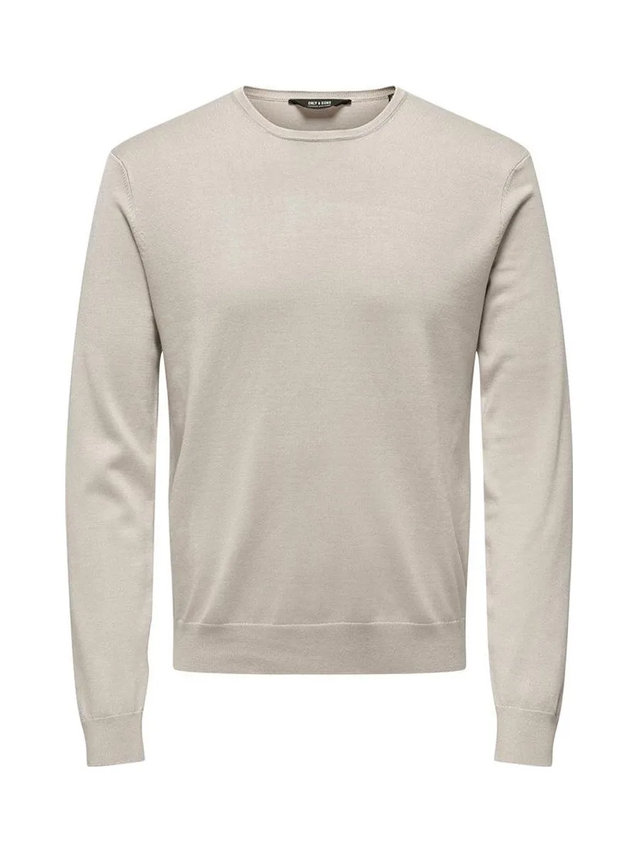 Pull Beige Homme Only & Sons Life Crew Knit 2