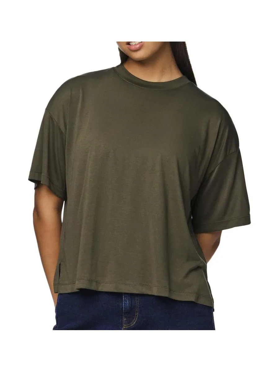T-Shirt Kaki Femme Pieces Nora 2
