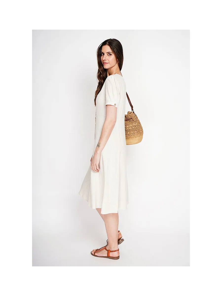 Robe longue boutonnée devant à manche court 7