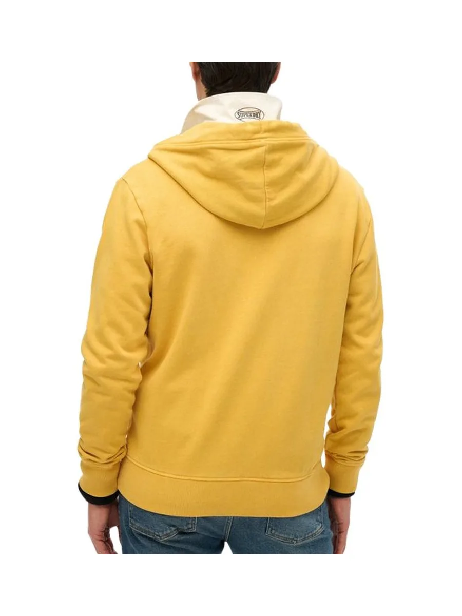 Sweat Zippé Jaune Homme Superdry Essential Washed Ziphood 3