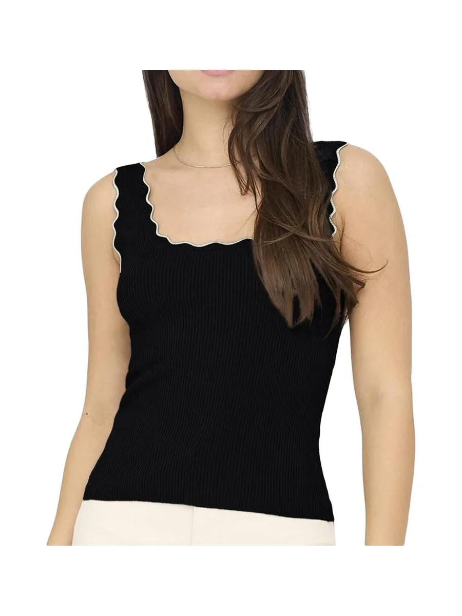 Débardeur Noir/Ecru Femme JDY Nanna 1