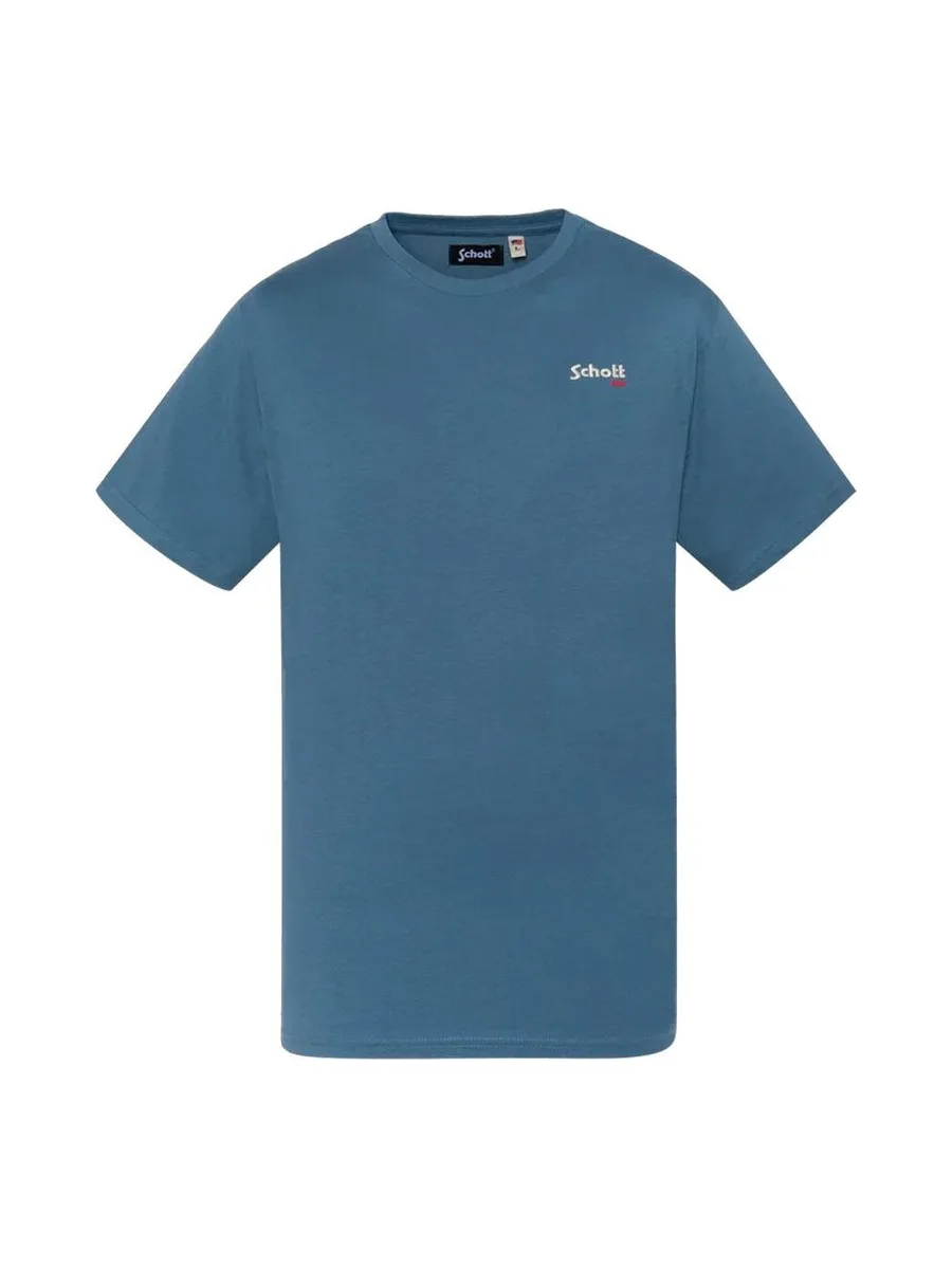 T-Shirt Bleu Homme Schott Brode 2