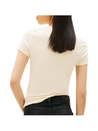 T-shirt Slim Jaune Femme Tommy Hilfiger Linear 2