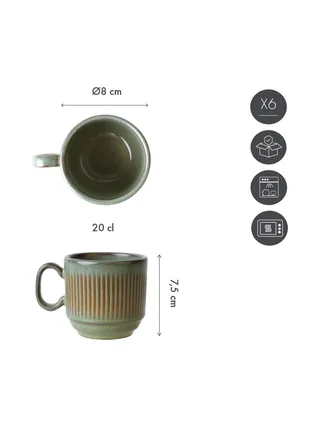 Mug Ø20cl - 6 pièces - collection REED - Forest 4