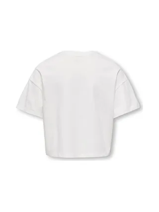 T-Shirt Blanc/Marron Fille Kids ONLY Olivia 2