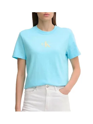 T-shirt Bleu Femme Calvin Klein Jeans Ss 20s Classic 1