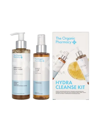 The Organic Pharmacy Hydra Cleanse Set 350ml - Peppermint Face wash 200 ml/Herbal Toner 150 ml 1