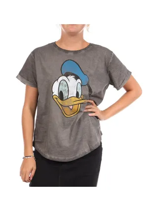 T-Shirt Gris Femme Disney Donald Duck Face 1