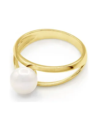Bague Véritable Perle d'Eau Douce Ronde 8-9 mm — Or Jaune 375 Millièmes 1
