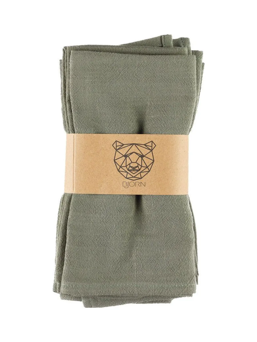 Serviette de table - 6 pièces - Lin et coton blanc crème 141