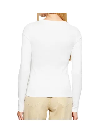 T-Shirt Manches Longues Blanc Femme Calvin Klein Jeans Woven 2