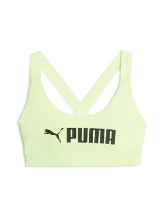 Brassière Verte Fluo Femme Puma Mid Impact 1