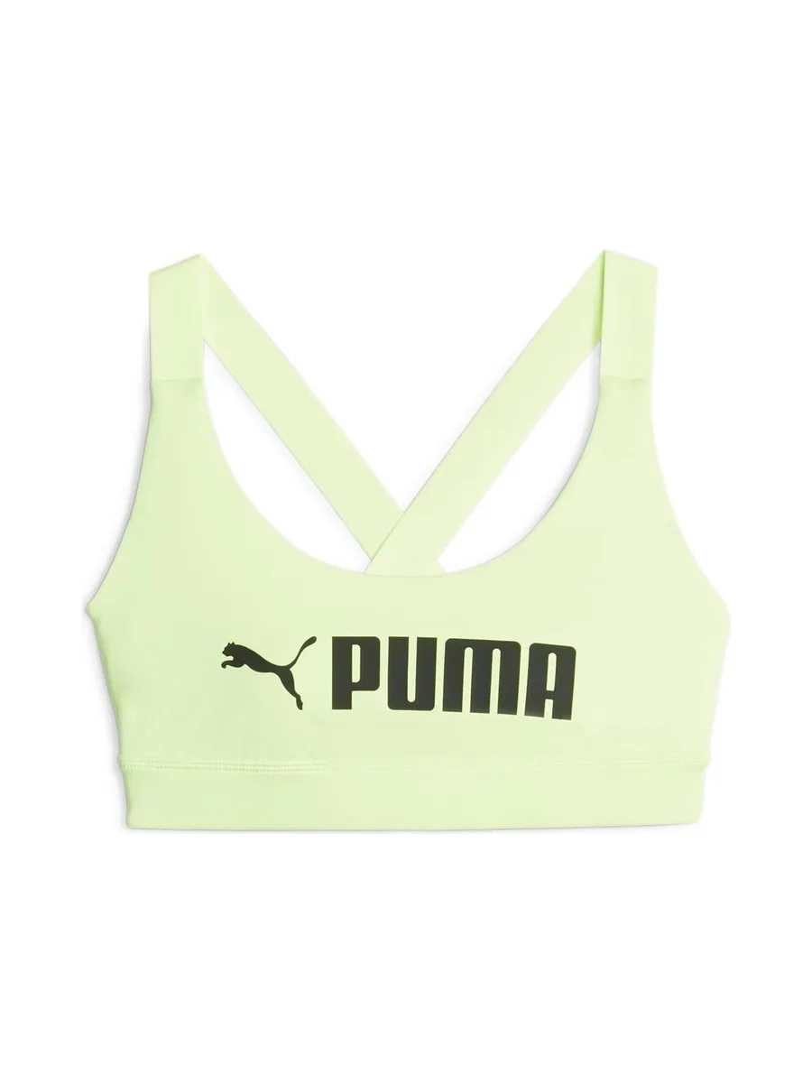 Brassière Verte Fluo Femme Puma Mid Impact 1