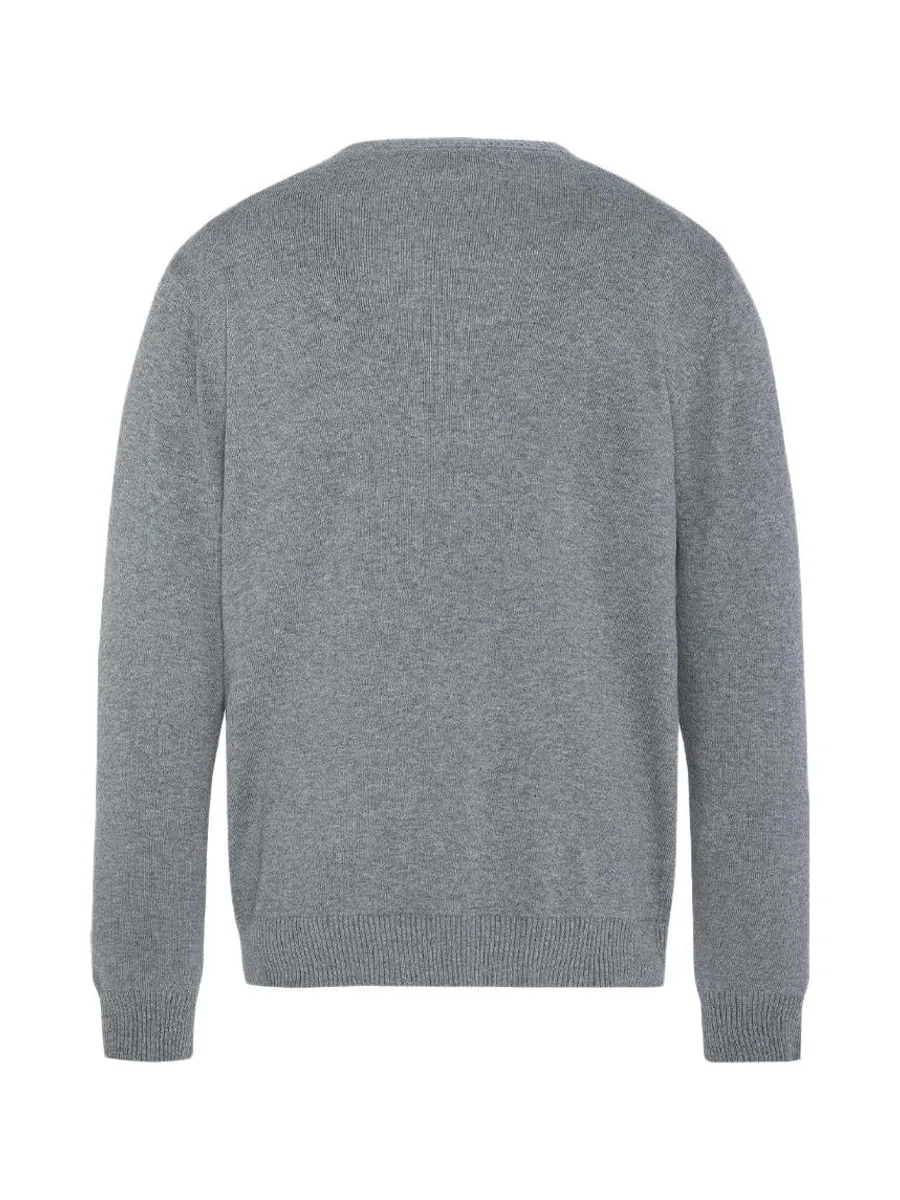 Pull Gris Homme Schott Basic Fin Ras 3