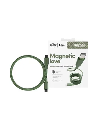 PanzerGlass empower™ by ® Magnetic 240W USB-C to USB-C Cable | USB 2.0 | 1.5M | Sage USB cable 2