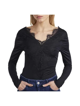 T-Shirt Noir Femme Pieces Pcilu 1