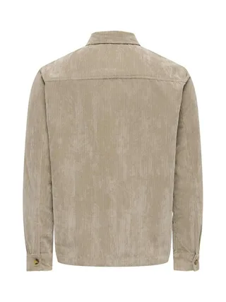Surchemise En Velours Côtelé Beige Homme Only & Sons Corduroy 2