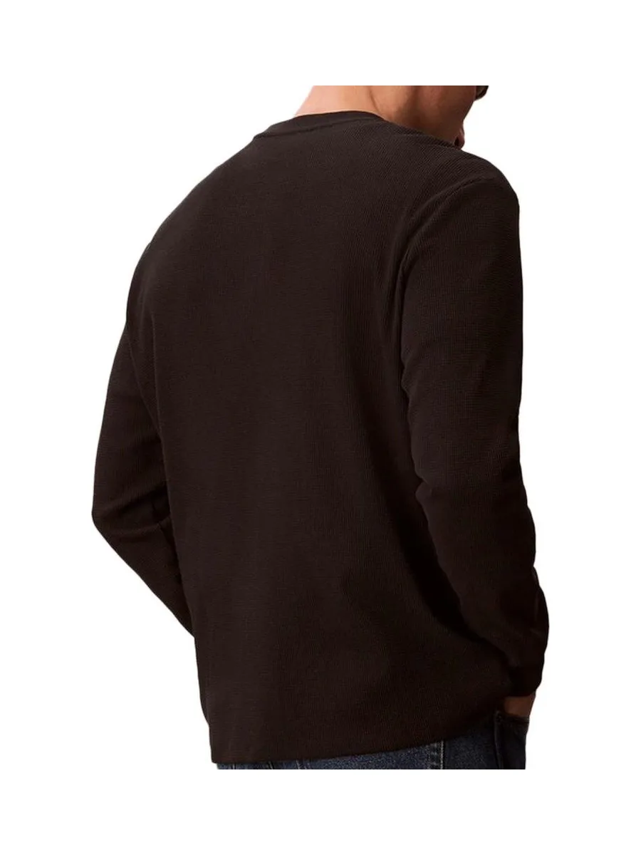 Sweat Noir Homme Calvin Klein Jeans Waffle Badge 2