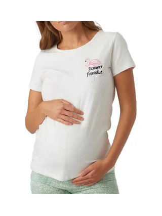 T-shirt Blanc Femme Mamalicious Feliz 1