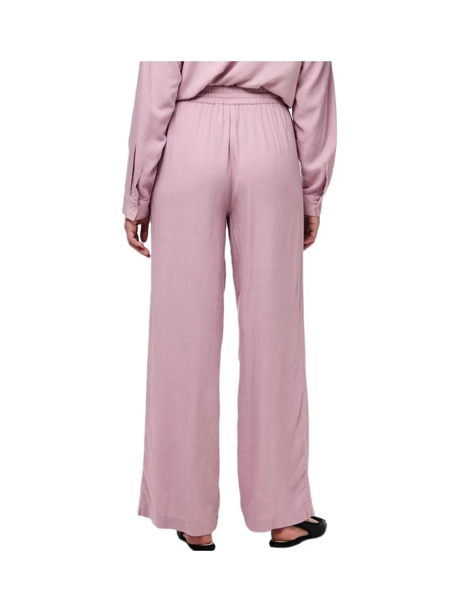Pantalon fluide Rose Femme Pieces Wide 3