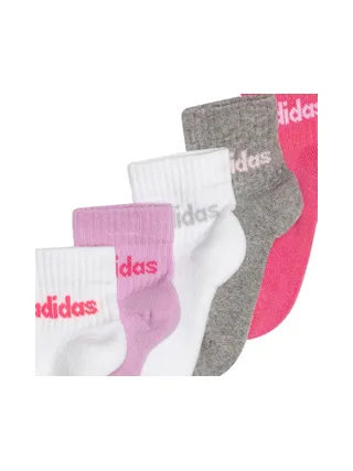 Lot de 5 Paires de chaussettes Blanc/Gris/Rose Fille Adidas IR8 2