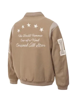 Veste Bomber Beige Homme Converse Luxe Varsity 2