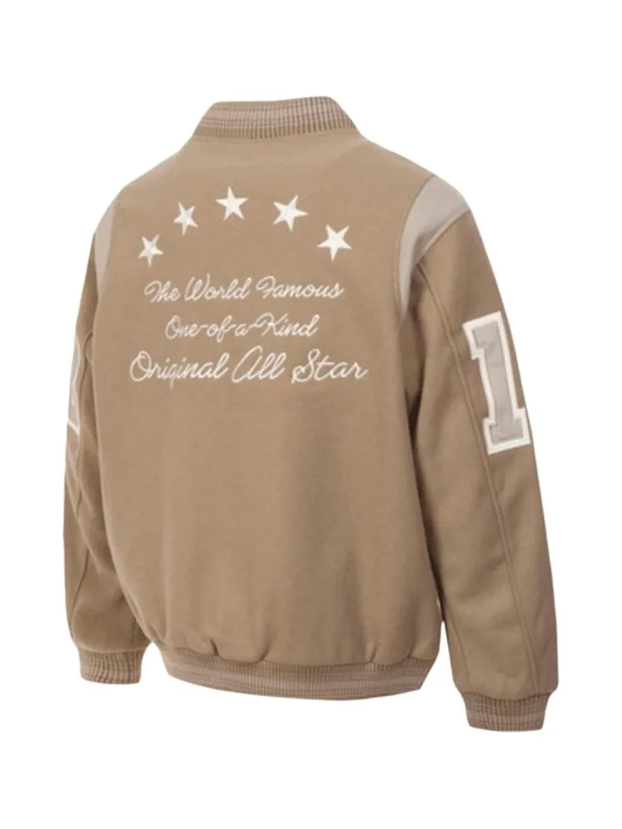 Veste Bomber Beige Homme Converse Luxe Varsity 2