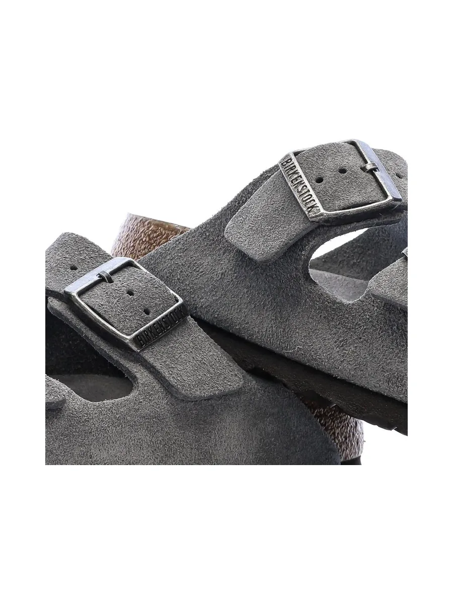 Sandales Grises Mixte Birkenstock Arizona Suede Leather Narrow 8