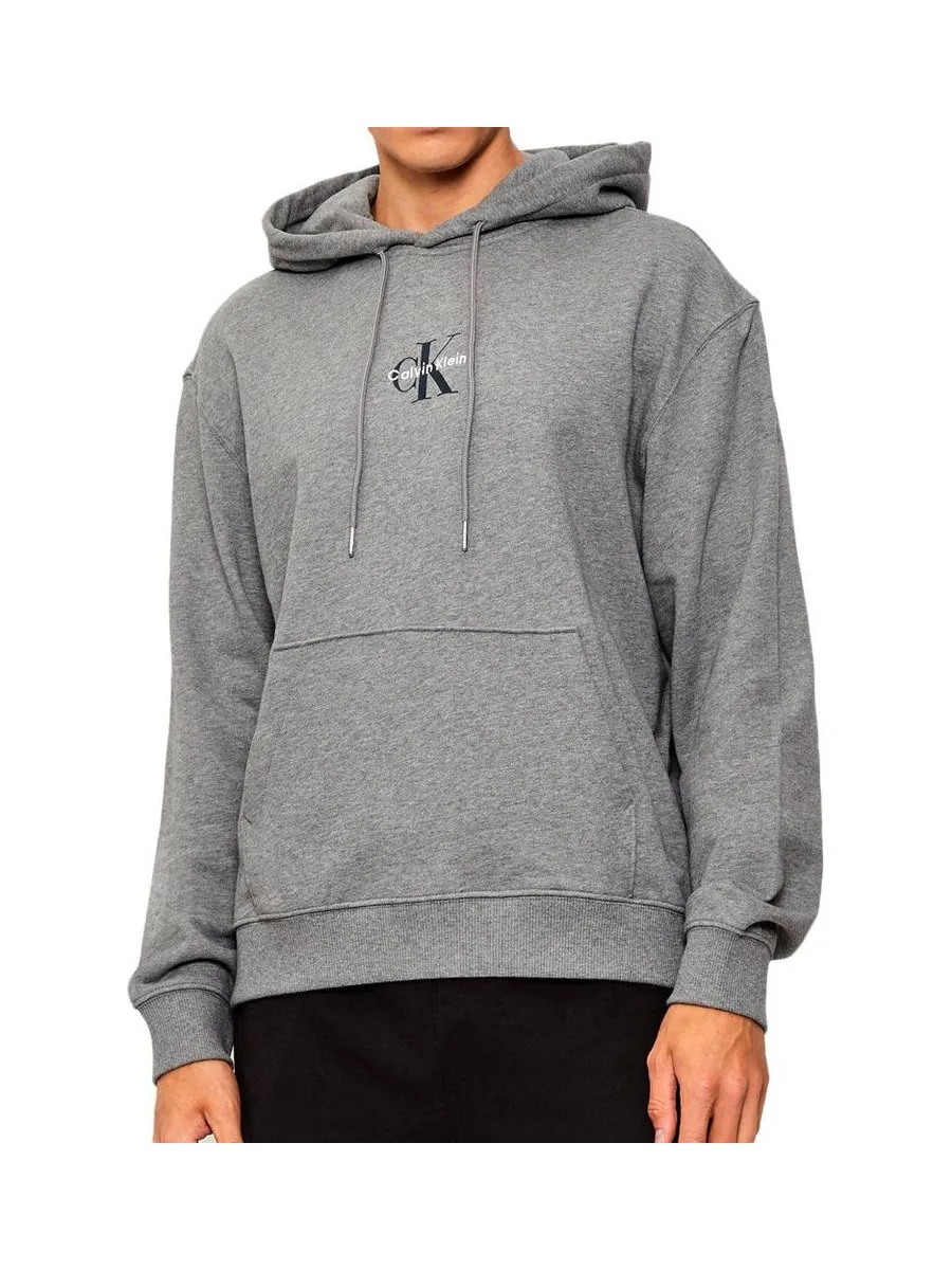 Sweat à Capuche Gris Homme Calvin Klein Jeans 350 Terry Micro 2